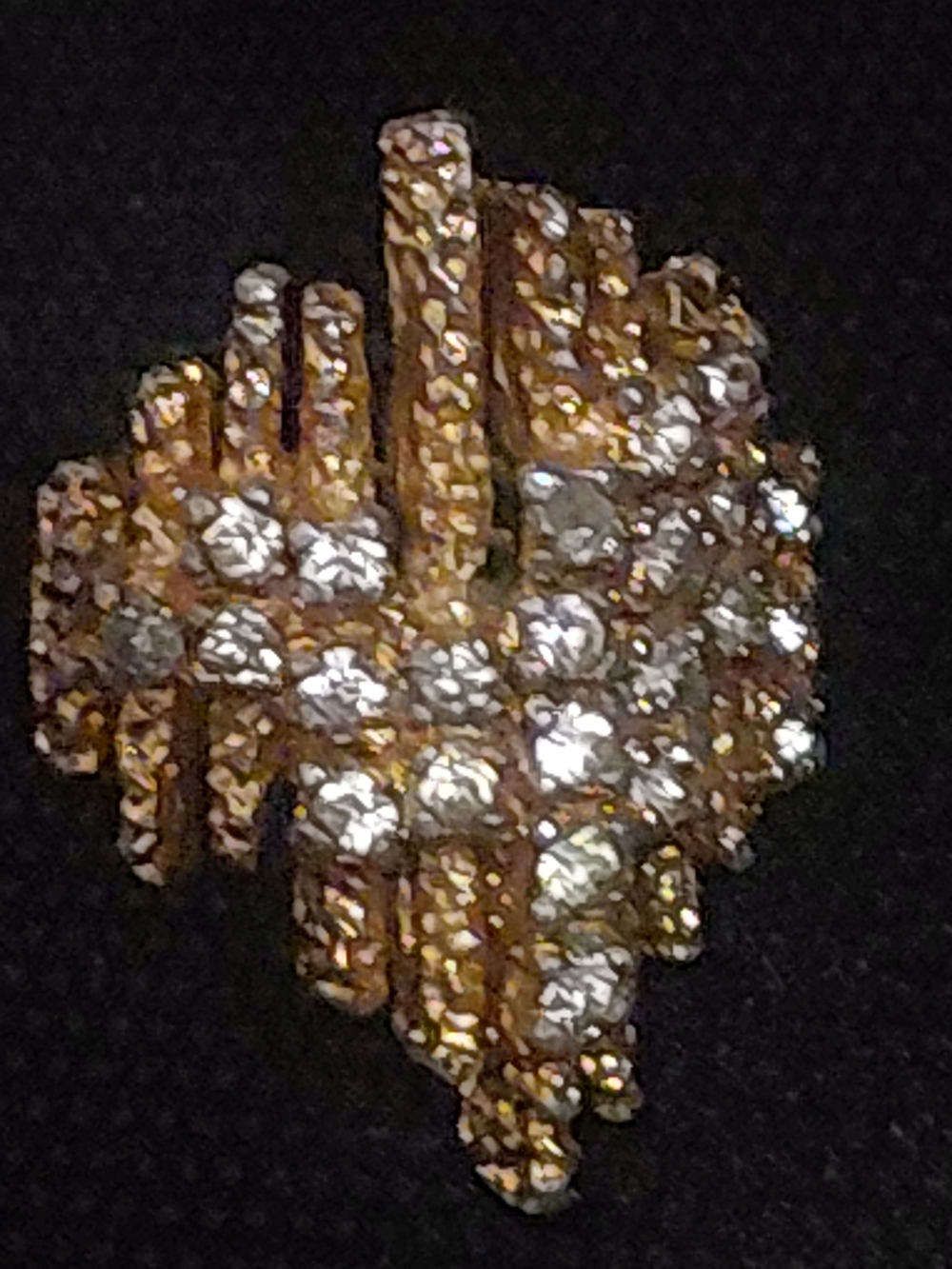 Gold and Clear Crystal Statement Brooch - Women Jewelry